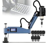 UORDBY Desktop Small Electric Tapping Machine, Smart LCD Touchscreen, 360° Multi-Directions, 312rpm Speed, Quick-Change Collets, Cantilever Design for Steel, Stainless Steel, Plastic M3-16E