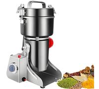 UORDBY Electric Grain Mill Grinder,Intelligent Timing Grist Mill,Dry Cereals Pulverizer for Corn Wheat Spices Herbs and More,Tabletop Use 304 Stainless Steel 1500g