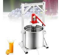 UORDBY Fruit Wine Press,Stainless Steel Hydraulic Jack Juicer Hand, Squeezer Barrels,Manual Juice Maker Cider -Apple Vegetables Honey Oil Making Press for Kitchen 22L
