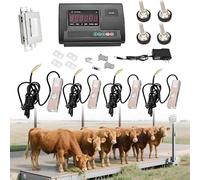 UORDBY High Precision Livestock Scale Kit, Digital Display Animal Platform Scale Floor Scale High Precision Indicator, 4 Load Cells for Cattle, Sheep, Goats and Pigs 5000kg