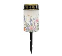 Uorisanigo Colorful Floral Solar Grave Lights for Cemetery Flameless Solar Powered Light for Prayer Waterproof Cemetery Solar Lights for Grave Cemetery Decor Candle Lamp