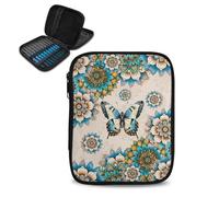 Uorisanigo Crochet Hook Case Holder Storage Boho Butterfly Case for Interchangeable Circular Knitting Needles Crochet Hooks and Knitting Tools Easy to Carry (No Accessories Included)