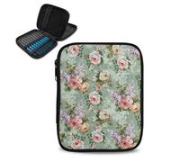Uorisanigo Crochet Hook Case Organizer Storage Retro Rose Case for Interchangeable Circular Knitting Needles Crochet Hooks and Knitting Tools Easy to Carry (No Accessories Included)