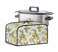 Uorisanigo Crock for Pot Cover 6-8 qt Yellow Lemon Slow Cooker Dust Cover with Pocket for Accessories Keep Slow Cooker Free From Dust