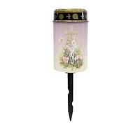 Uorisanigo Cross and Rabbit Solar Grave Lights for Cemetery Flameless Solar Powered Light for Prayer Waterproof Outdoor Easter Decor Cemetery Solar Lights for Grave Lamp