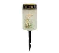 Uorisanigo Cross Floral Solar Grave Lights - Flameless Solar Powered Light for Prayer, Waterproof Cemetery Decor Candle Lamp