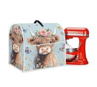 Uorisanigo Dust Cover for Kitchen Aid Stand Mixer Cover with Front Pockets Cow Butterfly Kitchen Aid Cover Fits Most 6-8 Quart Stand Mixer Small Appliance Decorative Protector Accessories