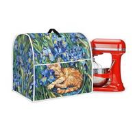 Uorisanigo Dust Cover Kitchen Aid Stand Mixer Cover Iris Flower Cat Cover Suitable for Most Kitchen Mixer 4.5-5 qt Protection Cover Home Kitchen Decor Accessories Small Appliance Cover