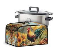 Uorisanigo Rooster Crock for Pot Cover Oval 6 7 8 qt Sunflower Small Kitchen Appliance Cover Accessories Slow Cooker Cover Universal Fits