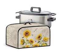 Uorisanigo Sunflower Dragonfly Slow Cooker 6 7 8 qt Kitchen Small Appliance Decor Crock for Pot Dust Cover Oval Fits for Most Oval Slow Cooker Appliance Protective
