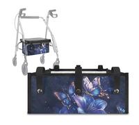 Uorisanigo Walker Bag Blue Butterfly Lily Under Seat Bag for Rollator Walker Reusable Basket for Walkers for Seniors Detachable Walker Accessories Gifts for Seniors