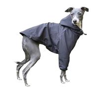 UOSIA Black Winter Dog Jacket With Hoodie Waterproof Lightweight Pet Coat With Legs Adjustable Whippet Dog Zip Up Jackets With Leash Hole For Italian Greyhound