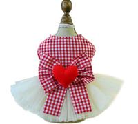 UOSIA Bowknot Dog Princess Dress for Small Dogs Sweet Red Puppy Tutu Cute Dog Birthday Skirt Summer Pet Apparel for Cats Dogs Kitten Wedding Party Holiday