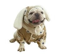 UOSIA Cute French Bulldog Vest And Hat Set Snaps Closure Dog Coat With Floral Pattern Warm Pet Dog Rabbit Ears Sweater Set For Small Medium Dogs French Bulldog