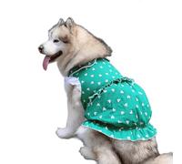 UOSIA Cute Heart Large Dog Dress Sweet Husky Green Princess Dresses With Puff Sleeves Summer Pet Wedding Party Skirt For Medium Large Dogs