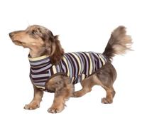 UOSIA Dachshund Clothes Cotton Striped Sleeveless Turtleneck Pullover Dog Shirt Soft Breathable Spring Autumn Puppy Vest Tank Top Outfits Lightweight Mini Dachshund Clothes for Small Dogs