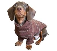 UOSIA Dachshund Clothes Dog Coat Autumn Winter Two-Legged Puppy Pajamas Pullover Stretchy Turtleneck Mini Dachshund Bodysuit Outfits For Small Medium Dogs
