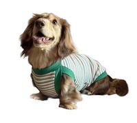 UOSIA Dachshund Dog Clothes Stripe Cotton Breathable Sleeveless Puppy Sun Protection Shirt Vest Lightweight Summer Cooling T-Shirts Pet Tank Top Apparel for Small Medium Dogs