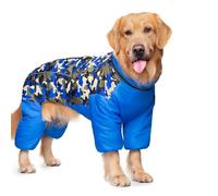 UOSIA Dog Coat Dog Warm Jacket, 4 Legs Covered Waterproof Windproof Reflective Warm Dog Snowsuit with Zippered Outdoor Dog Snow Jacket for Small Medium Large Dogs