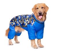 UOSIA Dog Coat Waterproof Dog Jacket for Winter Warm Fullbody Dog Snowsuit with Zip Up & Fleece Lined Pet Clothes Four-Legged Puffer Coat for Large Dogs