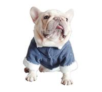 UOSIA Dog Fleece Lined Coat Warm French Bulldog Corduroy Two-Legged Clothes Fashion Lapel Snaps Closure Dog Winter Coat For Small Dogs Boy Girl