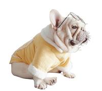 UOSIA Dog Fleece Lined Coat Warm French Bulldog Corduroy Two-Legged Clothes Fashion Lapel Snaps Closure Dog Winter Coat For Small Dogs Boy Girl