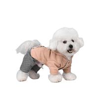 UOSIA Dog Hoodie For Cold Weather Warm 4-Legs Coral Fleece Sweatshirt With Buttons Soft Stretchy Onesie Pajamas For Small Medium Pet Winter Coat
