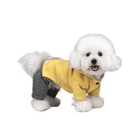 UOSIA Dog Hoodie For Cold Weather Warm 4-Legs Coral Fleece Sweatshirt With Buttons Soft Stretchy Onesie Pajamas For Small Medium Pet Winter Coat