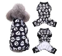 UOSIA Dog Pajamas Halloween Dog Onesie Warm Dog Pjs Cute Skull Super Soft and Stretchy Dog Jammies for Puppy Small Dogs