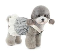 UOSIA Dog Princess Dress for Small Dogs Girl Floral Doggy Skirt Pet Dog Suspender Vest Dress Fashion Cotton Lace Dog Birthday Party Outfits Summer Dog Clothes for Female Dogs