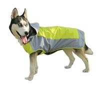 UOSIA Dog Raincoat With Hood For Medium Large Dogs Adjustable Pet Rain Jacket With Leash Hole/Reflective Stripe Casual Lightweight Dog Jacket For Rainy Walks