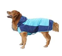 UOSIA Dog Raincoat With Hood For Medium Large Dogs Adjustable Pet Rain Jacket With Leash Hole/Reflective Stripe Casual Lightweight Dog Jacket For Rainy Walks