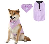 UOSIA Dog Tuxedo Dog Suit and Bandana Set Dogs Formal Wedding Party Costume Shirt for Small Medium Large Breeds Party Dress-Up Cosplay Holiday Wear for Boy Dogs