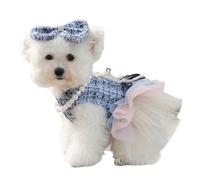 UOSIA Fashion Dog Princess Dresses With Bow And Pearl Necklace Autumn Puppy Dress Skirt Tutu Bow Weddding Dress Sweet Pet Formal Apparel