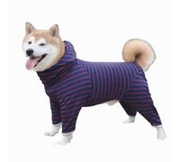 UOSIA Fashion Sports Dog Hoodie Onesie Sweatshirts Classic Stripe Turtleneck Dog Coat Bodysuit Jumpsuit With Hood & Four-Legged Long Sleeves For Medium Large Breed