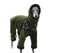 UOSIA Flannel Dog Coat Green Cold Weather Pet Coat For Greyhound Turtleneck Four-Legged Warm Whippet Clothes Sweaters For Medium Large Dogs Fashion Winter Dog Jacket