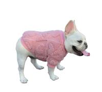 UOSIA Fleece Vest French Bulldog Sweater Heart Shape Warm Dog Pullover With Elastic Cuffs Fashion Solid Color Winter Dog Coat For French Bulldog, Dachshund