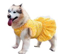 UOSIA Floral Dog Princess Dress Beach Outfit - Lightweight, Breathable, Pet Summer Clothes Dresses for Large Dogs Girl (Yellow,2XL)