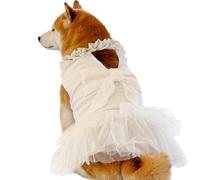 UOSIA Formal Dog Dresses for Large Dogs White Dog Bridesmaid Birthday Party Tutu Dress with Tulle Lace & Bow Decor Summer Pet Princess Costume for Female Dogs,XL