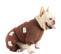UOSIA French Bulldog Clothes Fleece Dog Pajamas Winter Warm Puppy Jumpsuit Soft Funny Pjs Costumes Doggie Clothes Outfits for Small Medium Dogs Cold Weather Frenchie Pitbull Boston Terrier