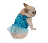UOSIA French Bulldog Dress Sweet Bling Fish Scale Princess Tulle Skirt Elegant Sweet Wedding Birthday Party Pet Dresses Fashion Mermaid Puppy Dresses