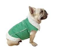 UOSIA French Bulldog Shearling Fleece Warm Coat Fashionable Lapel Plush Dog Winter Jacket Bright Color Snaps Closure Dog Jacket For Small Medium Dogs