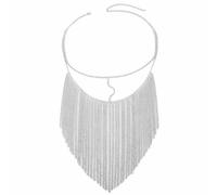 UOSIA Fringe Masquerade Mask For Women Rhinestone Tassel Face Veil With Chain Party Costume Accessories