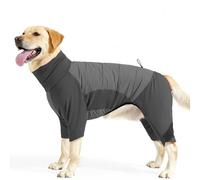 UOSIA Fullbody Dog Winter Coat 14 Legs Turtleneck Waterproof Dog Jumpsuit With Leash Hole Adjustable Soft Fleece Cold Weather Dogs Jacket For Large Dogs