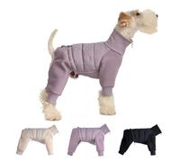 UOSIA Fullbody Winter Dog Coat Fleece Turtleneck Pullover Puppy Snowsuits Adjustable Pet Outdoor Jacket With Leash Hole & Zipper For Small Medium Large Dogs