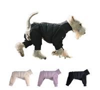 UOSIA Fullbody Winter Dog Coat Fleece Turtleneck Pullover Puppy Snowsuits Adjustable Pet Outdoor Jacket With Leash Hole & Zipper For Small Medium Large Dogs