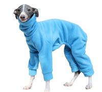 UOSIA Greyhound Clothes Winter Dog Fleece Coat with Leash Hole Italian Greyhound Jumpsuit Warm Whippet Pullover Puppy Sweater Fullbody Dog Pajamas for Small Medium Dogs
