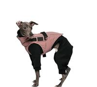 UOSIA Greyhound Winter Coat Adjustable Turtleneck Fleece Lining Whippet Warm Coat With Reflective Strips Waterproof Outdoor Dog Jacket For Lurcher Salukis