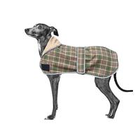 UOSIA Greyhound Winter Dog Coat With Leash Hole Warm Plaid Windproof Reflective Thick Whippet Dog Fleece Jacket Cold Weather Pet Vest Coat Clothes For Medium Large Dogs