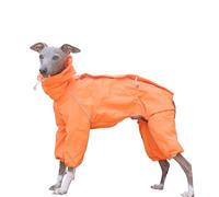 UOSIA Italian Greyhound Raincoat Turtleneck Adjustable 4 Legs Whippet Coat With Reflective Stripe Zip Closure Windproof Clothes For Medium Dogs